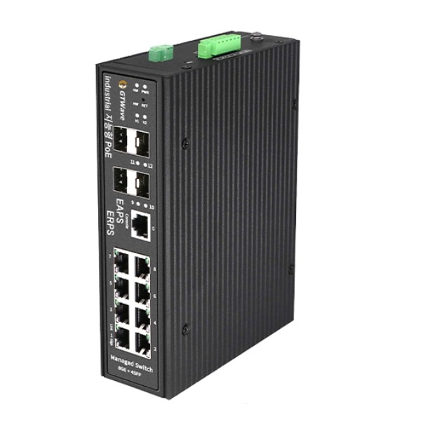 Switch Công Nghiệp 8 Cổng + 4 Cổng SFP GTWAVE IG8-4SMB