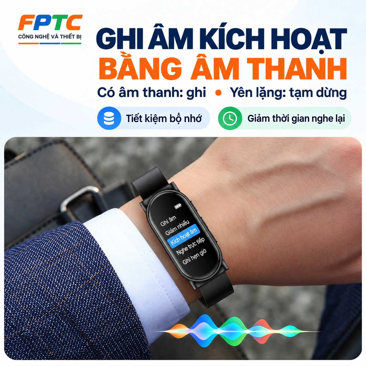 Máy ghi âm đồng hồ đeo tay Lenovo C1 – Ghi liên tục 24 giờ