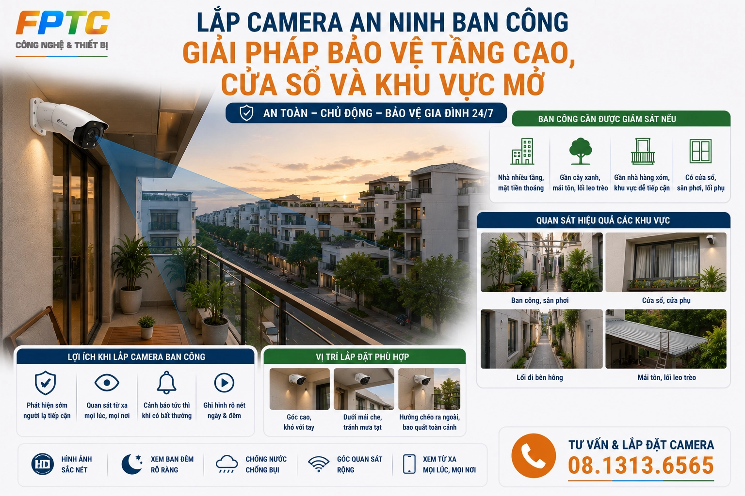 Lắp Camera An Ninh Ban Công Đúng Vị Trí, Quan Sát Hiệu Quả