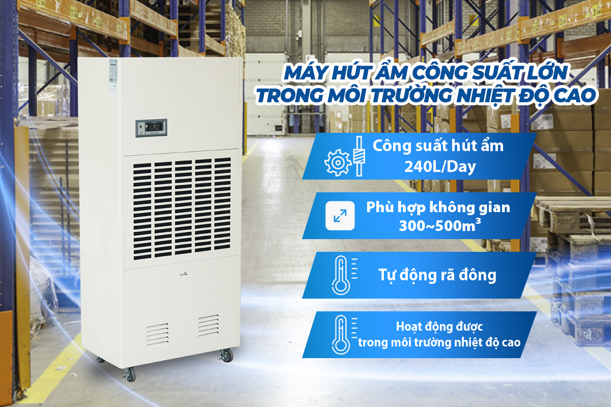 Máy Hút Ẩm Công Nghiệp FUJIE HTR10S Trong Môi Trường Nhiệt Độ Cao