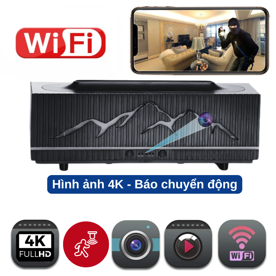 Camera Đèn Ngủ Kèm Xông Tinh Dầu B6X - Hình Ảnh 4K - Phát Hiện Chuyển Động