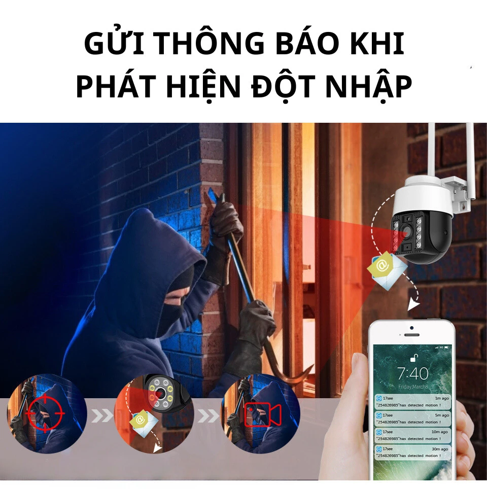 CAMERA SMART LIFE NGOÀI TRỜI TÍCH HỢP CÒI BÁO ĐỘNG MC89