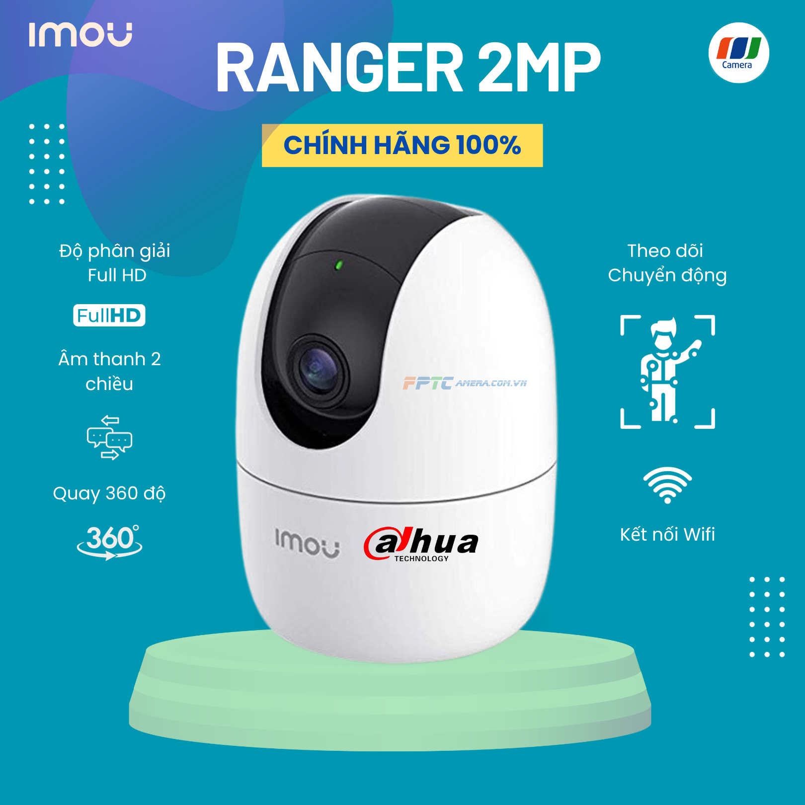 Trọn bộ Camera Dahua Ranger 2 - Full HD Âm thanh 2 chiều - Quay 360 độ