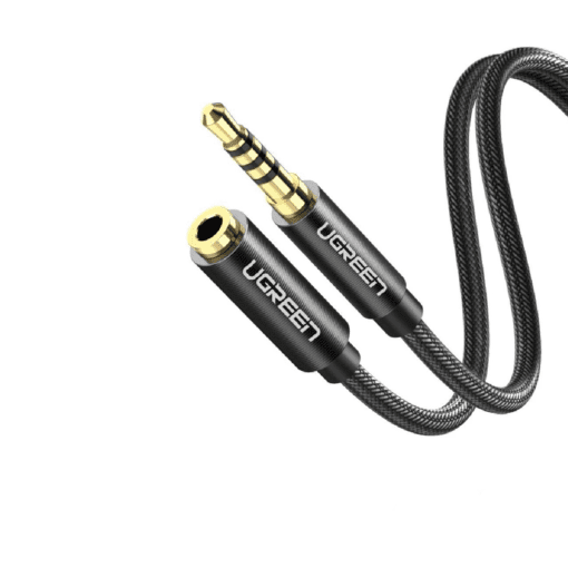 Dây cáp nối dài 3.5mm UGREEN AV118 60845 hỗ trợ Mic Màu Đen Dài 0.5m