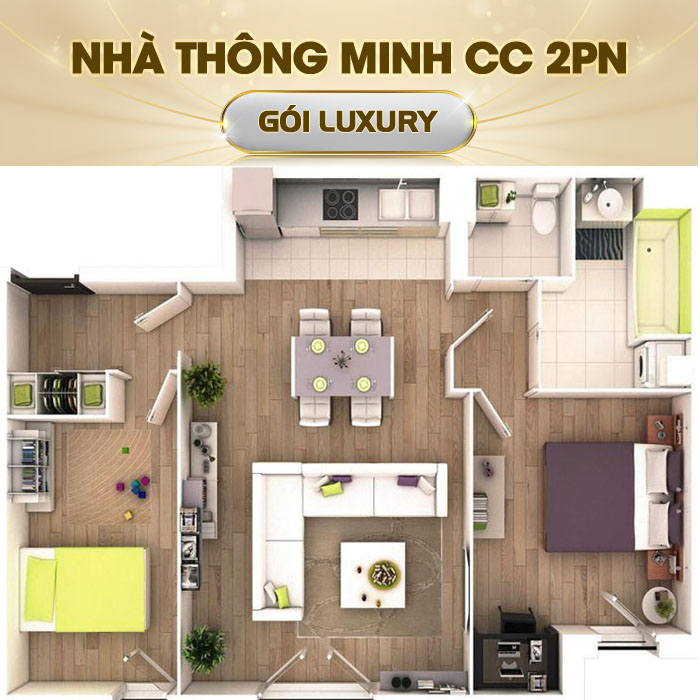 Nhà thông minh Hunonic cho chung cư 2PN – Gói Luxury