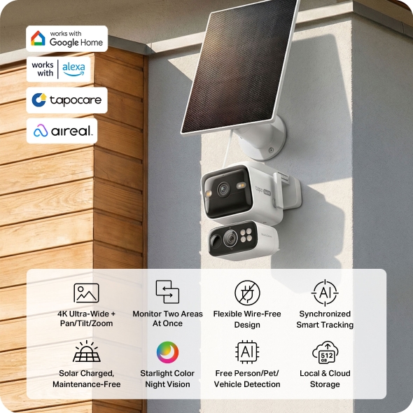 Bộ Camera Wi-Fi Năng Lượng Mặt Trời Tapo C675D KIT 8MP
