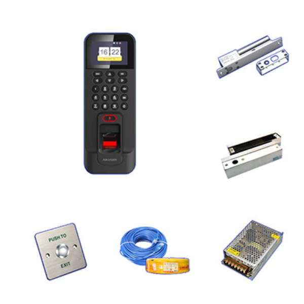 Hệ thống KSRV 1 chiều cửa kính FC-HIKVT1-CK1C (Vân tay, thẻ từ)