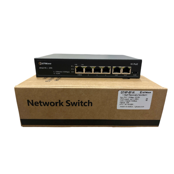 Switch 4 Cổng POE GTWAVE Korea GT4P-6F-H