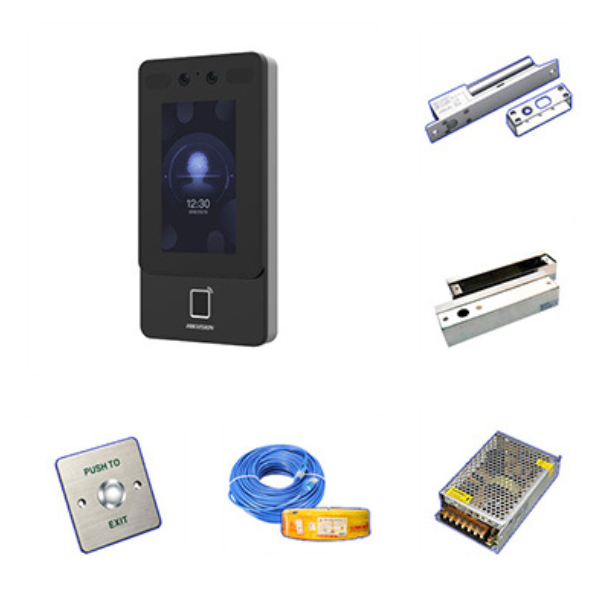 Hệ thống KSRV 1 chiều cửa kính FC-HIKKM1-CK1C (Khuôn mặt, vân tay, thẻ từ)