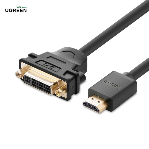 Cáp HDMI đực sang DVI-I (24+5) cái UGREEN 20136 (màu đen)