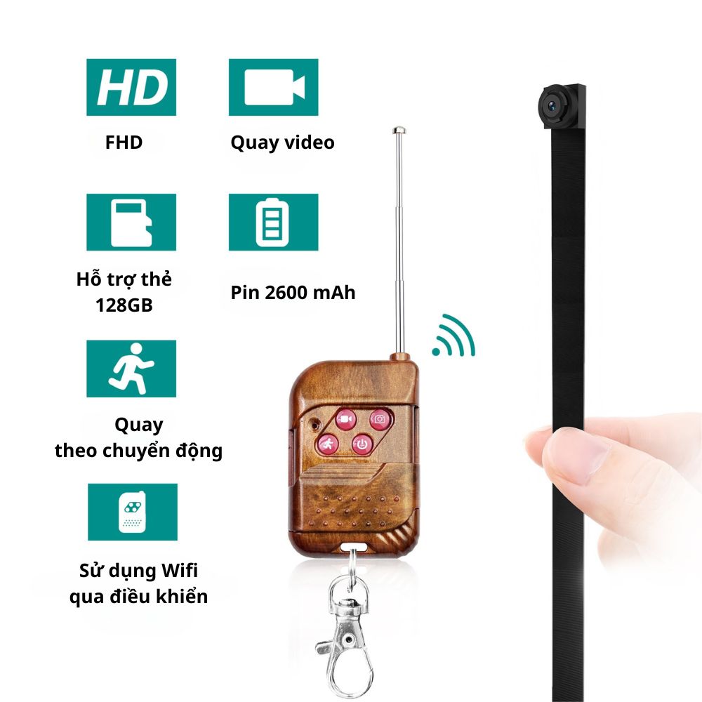 Camera Mini S10 Siêu Nhỏ Điều Khiển Từ Xa, Pin 15h, FHD