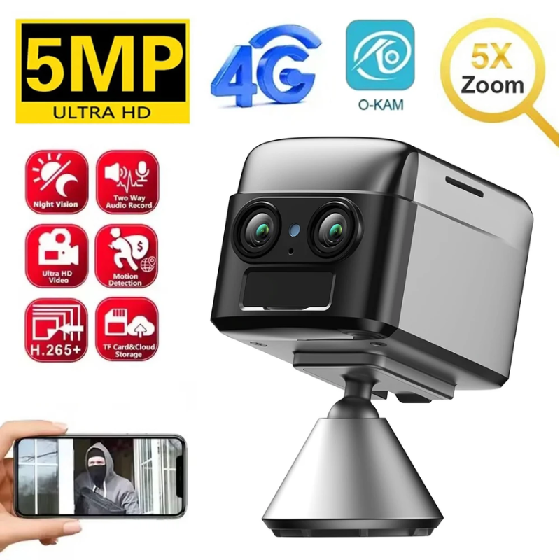 Camera SQ7 Pro Wifi  - Zoom 5X - Pin 8 Ngày - Kết nối xem online từ xa. Hồng ngoại Ẩn