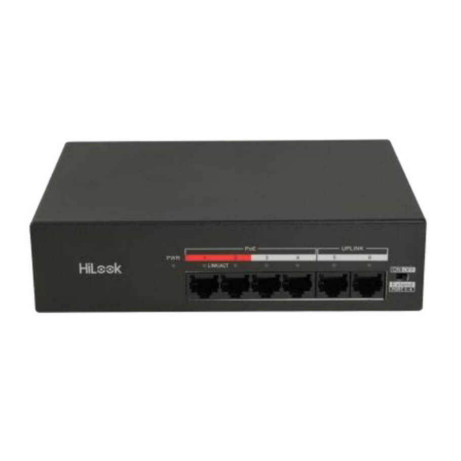 Switch PoE Hilook Hikvision DS-3E0106MP-35 (4 PoE, 2 uplink, 35W)