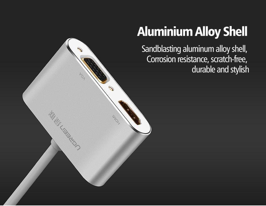 Cáp chuyển Mini DisplayPort sang HDMI và VGA UGREEN MD115 20422 Đen