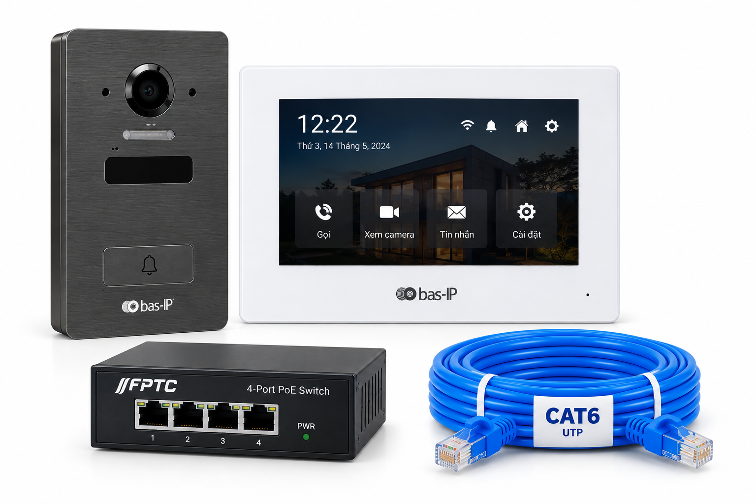 Trọn bộ chuông cửa có hình Bas-IP AV-04FDI-AQ-07LL