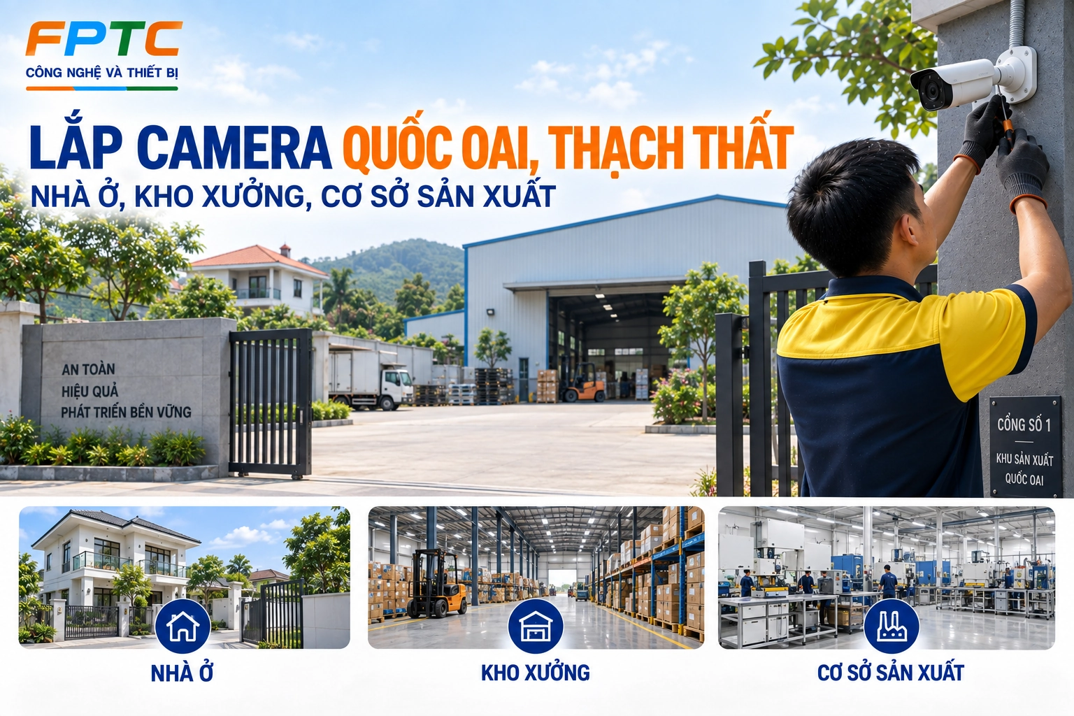Lắp Camera Quốc Oai, Thạch Thất – Nhà Ở, Kho Xưởng, Cơ Sở Sản Xuất