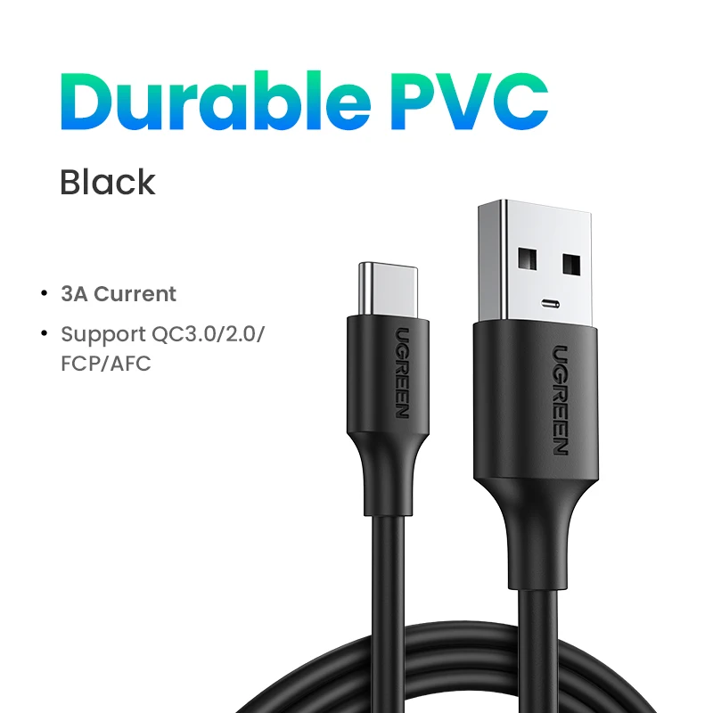 Cáp sạc, dữ liệu USB Type-A 2.0 sang USB Type-C dài 0,5M Ugreen US287 60115 Màu Đen