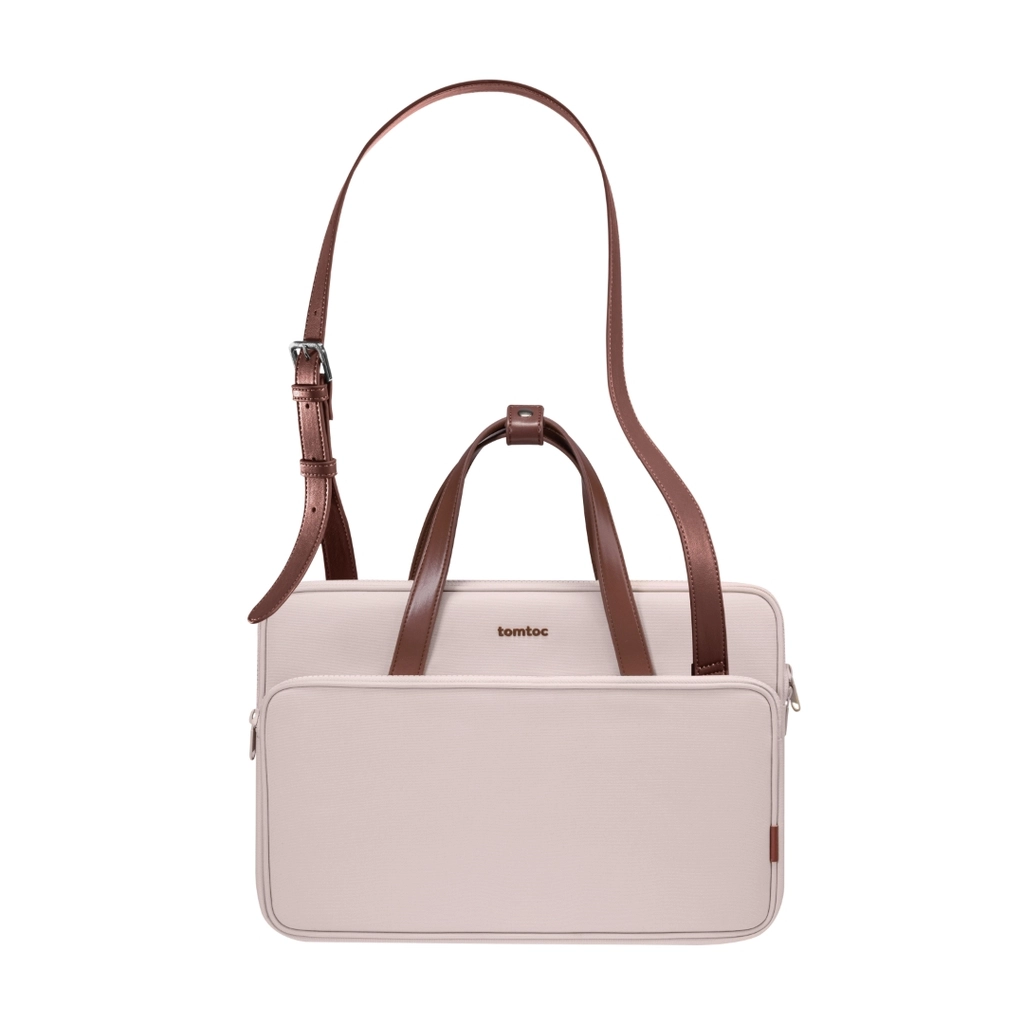 TOMTOC (USA) PREMIUM THEHER SHOULDER BAG13”/14”- H22C1 Màu Hồng