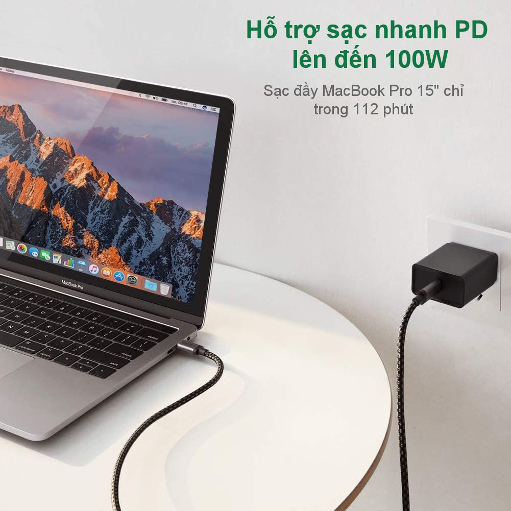 Cáp sạc nhanh 2 đầu Type C sạc nhanh PD100W UGREEN US316 70427 dài 1m