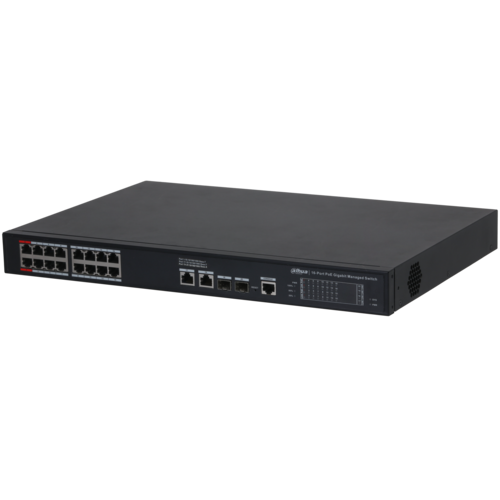 Switch PoE DAHUA DH-S4220-16GT-190 (16 PoE Gigabit, 2 uplink Gigabit, 2 SFP, 190W)