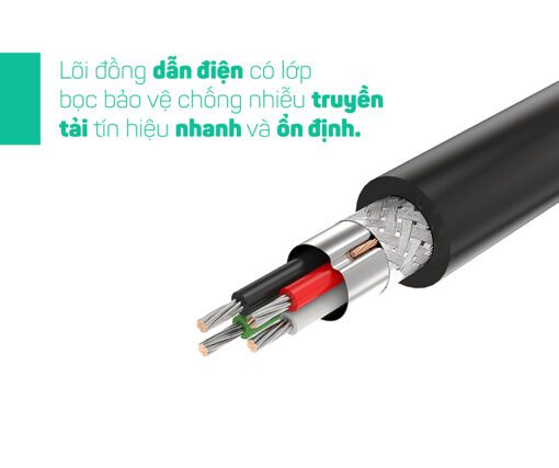UGREEN US129 30125 Cáp nối dài USB 3.0, Tương Thích Rộng, Chống Gỉ, Đầu Mạ Vàng Dài 0.5m