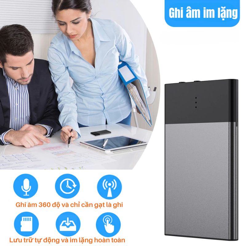 Máy ghi âm Q8 Pro – Siêu mỏng 6mm, Pin 100 Giờ, Ghi Âm Cực Nét