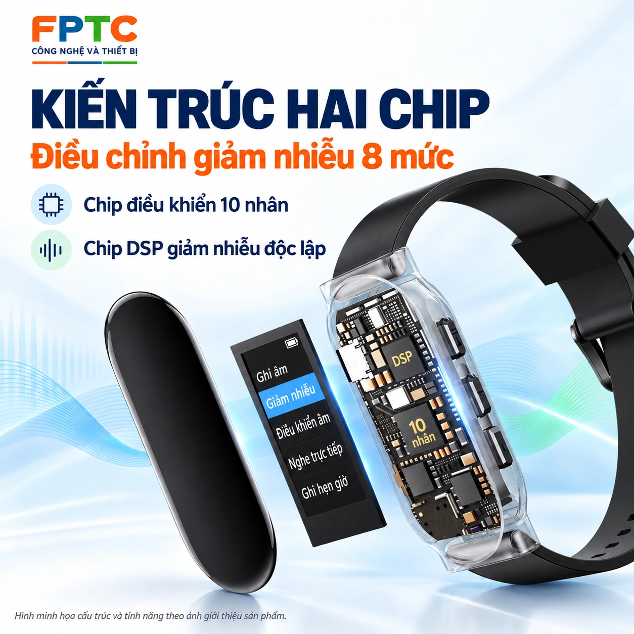 Máy ghi âm đồng hồ đeo tay Lenovo C1 – Ghi liên tục 24 giờ