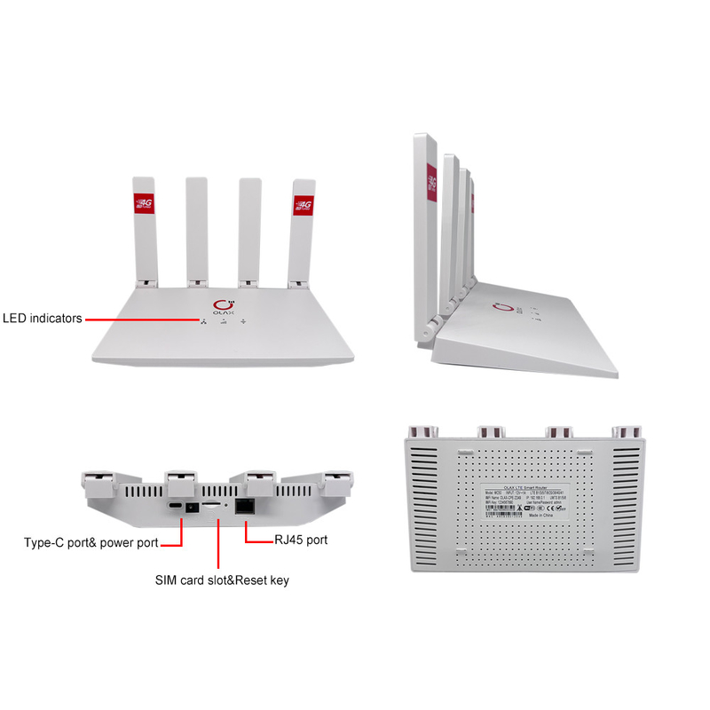 Bộ phát Wifi OLAX MC50 4G LTE Turbo, 4 Ăng Ten Ngoài , Kết Nối 10 Thiết Bị, Donwload: 150Mbps/ Upload :50Mbps