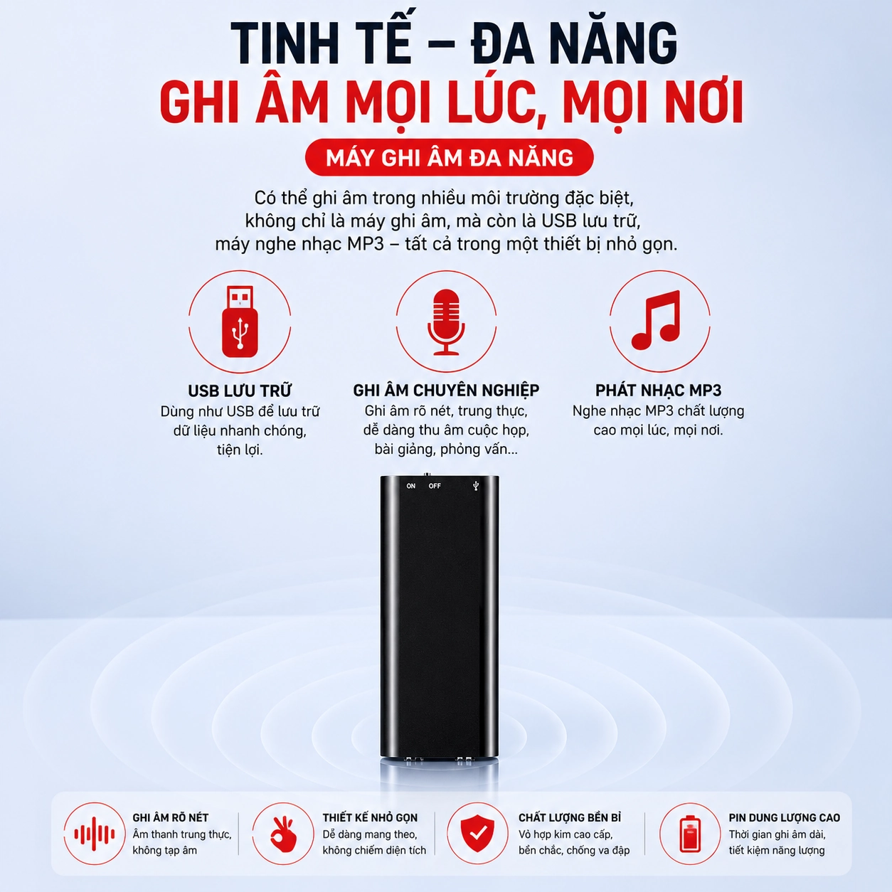 Máy Ghi Âm Mini Siêu Nhỏ Q21 16GB Chính Hãng, Ghi Âm Rõ Nét