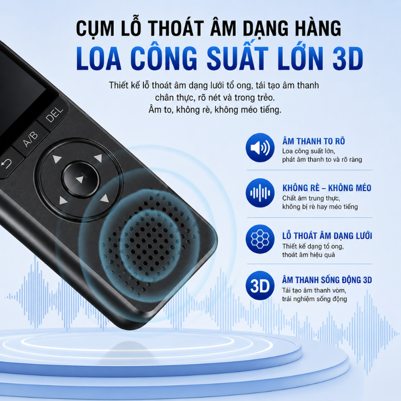 Máy Ghi Âm Q2S – Ghi Âm Siêu Nét 1536Kbps, Pin 50 Giờ, Dễ Dùng