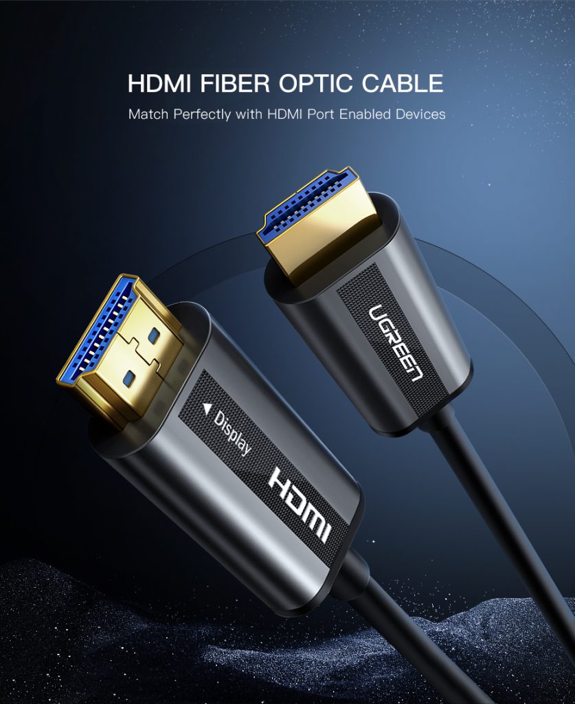 Cáp HDMI Quang UGREEN HD132 50218 Hỗ trợ 4K@60Hz Dài 40m