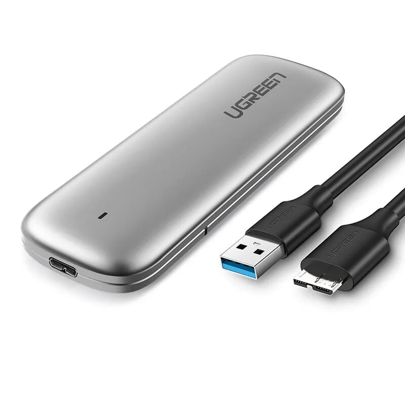 Hộp box đựng ổ cứng SSD M.2 B-Key & MB Key 2TB USB 3.0 Ugreen 60530 cao cấp (Vỏ Nhôm)