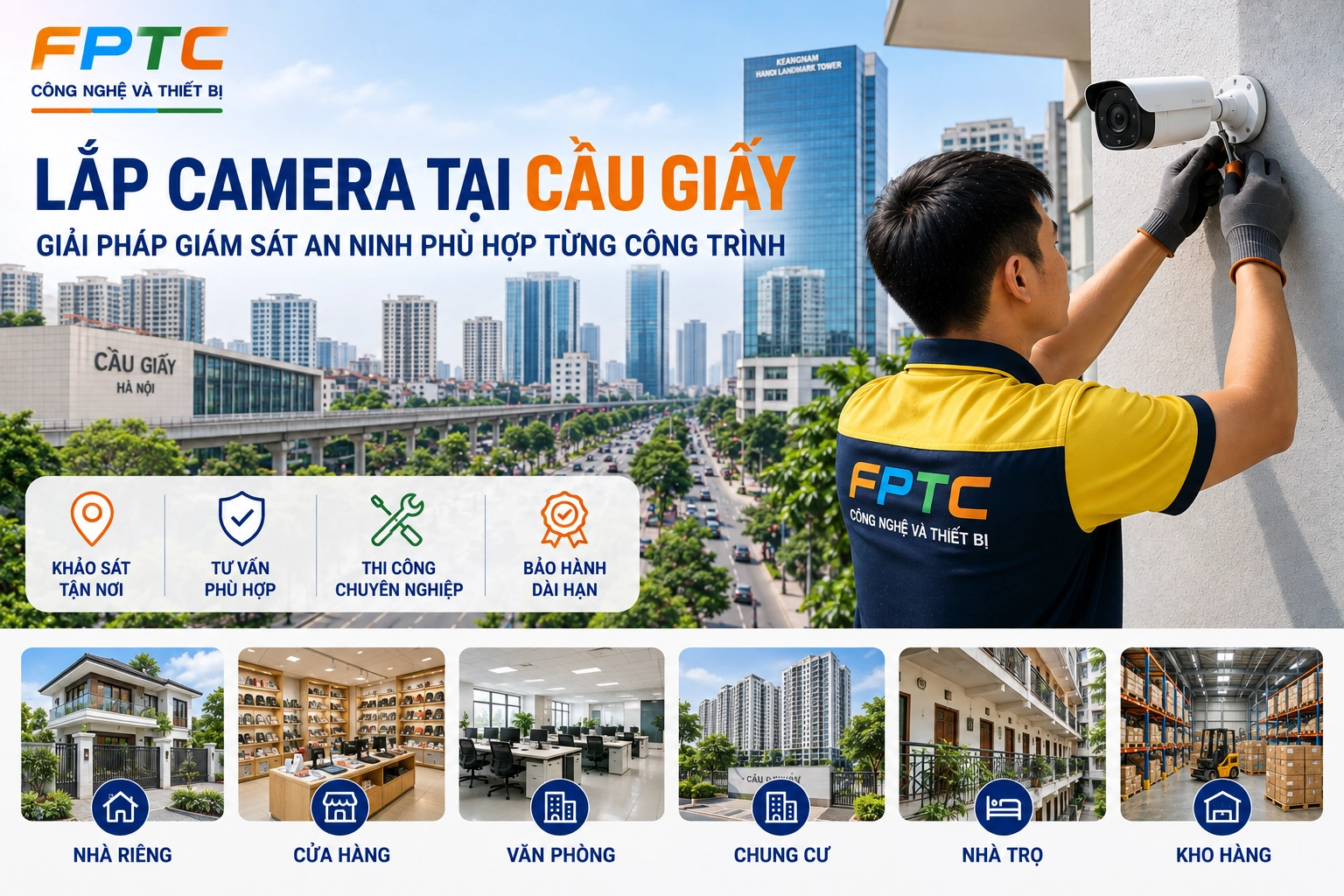 Lắp camera tại Cầu Giấy cho văn phòng, cửa hàng, tòa nhà