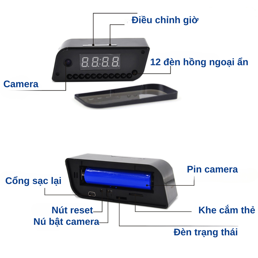Đồng hồ ngụy trang W3I độ phân giải 4K - Xem online từ xa - Phát hiện chuyển động