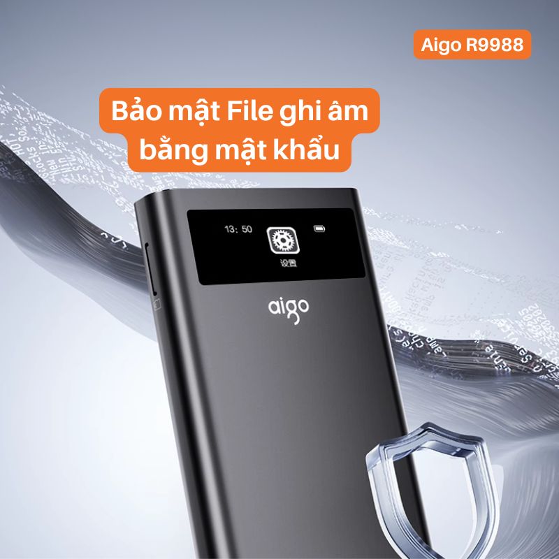 Máy ghi âm Aigo R9988  ghi âm 30 ngày - Lọc âm siêu tốt - Bảo mật File an toàn