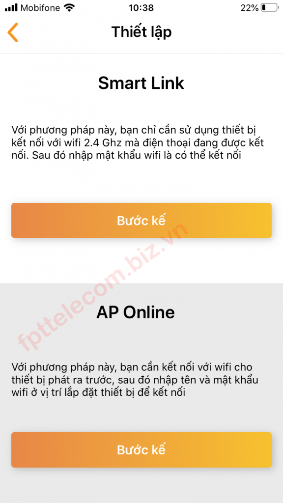 Thiết lập sản phẩm iHome FPT trên di động