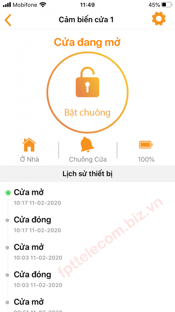 Chế độ Ở nhà (Home) cùng với Chuông Cửa (Door Bell)