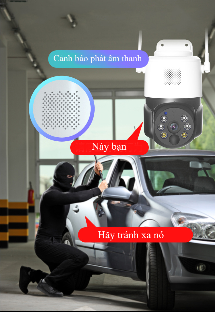 – Phát hiện chuyển động tự động cảnh báo về điện thoại đồng thời ghi hình vào thẻ nhớ khi có cảnh báo.
